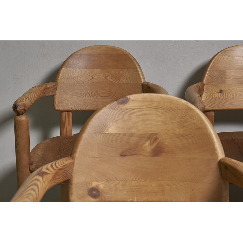 Set of 6 vintage pine armchairs by Rainer Daumiller for Hirtshals Savvaerk, Denmark 1970s