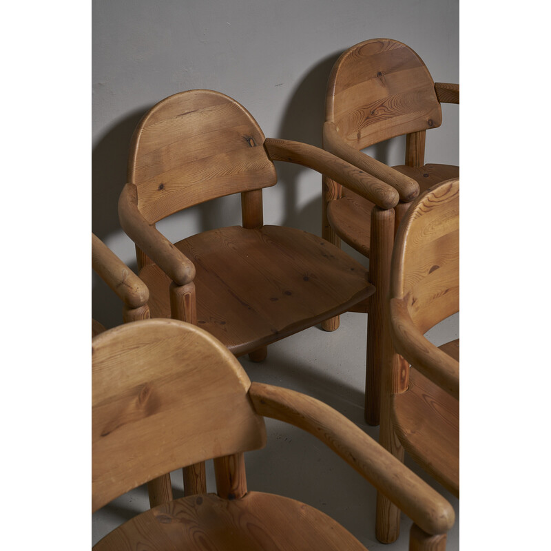 Juego de 6 sillones vintage de pino de Rainer Daumiller para Hirtshals Savvaerk, Dinamarca años 70