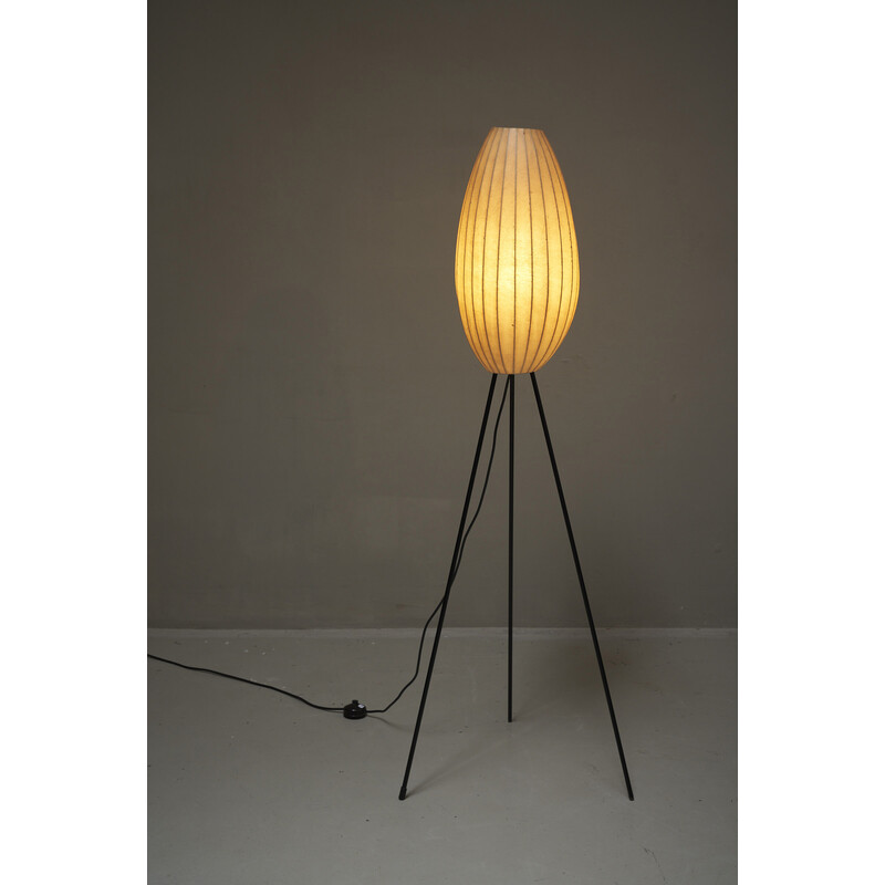 Vintage tripod Cocoon floor lamp, Italy 1960