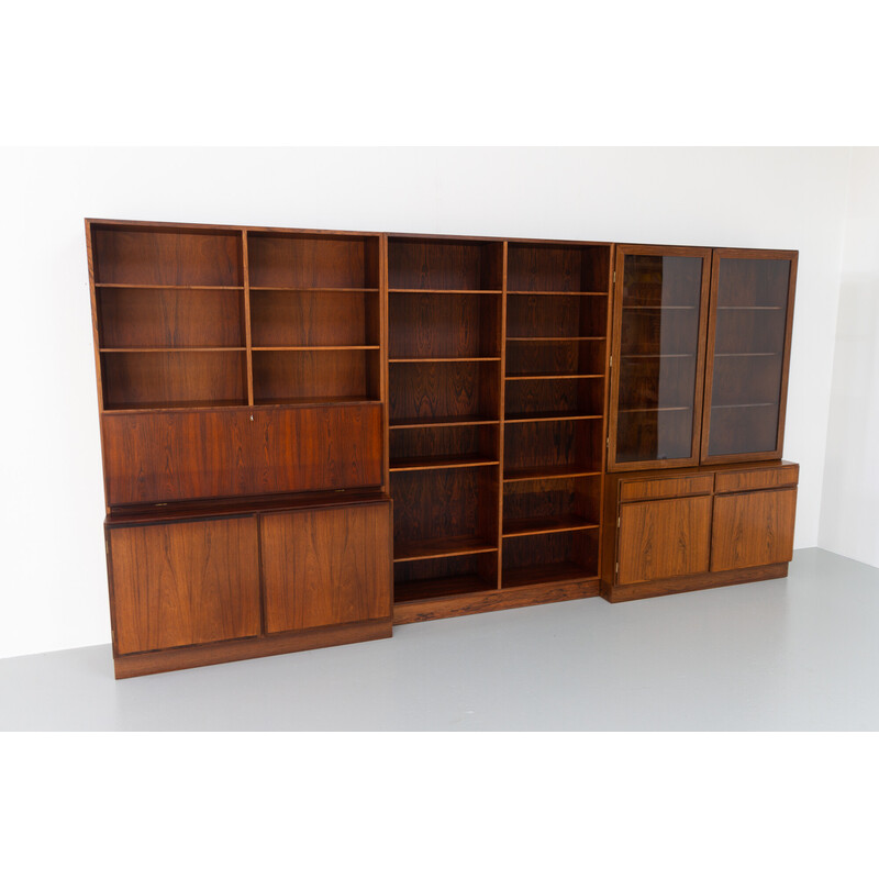 Vintage Danish rosewood bookcase by Omann Jun, 1960s