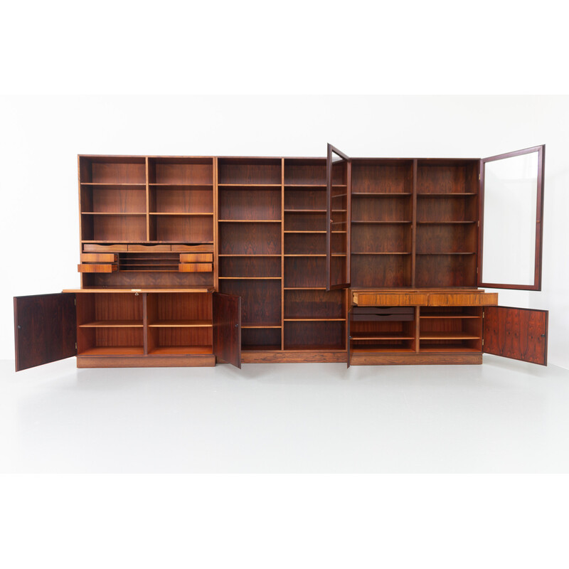 Vintage Danish rosewood bookcase by Omann Jun, 1960s