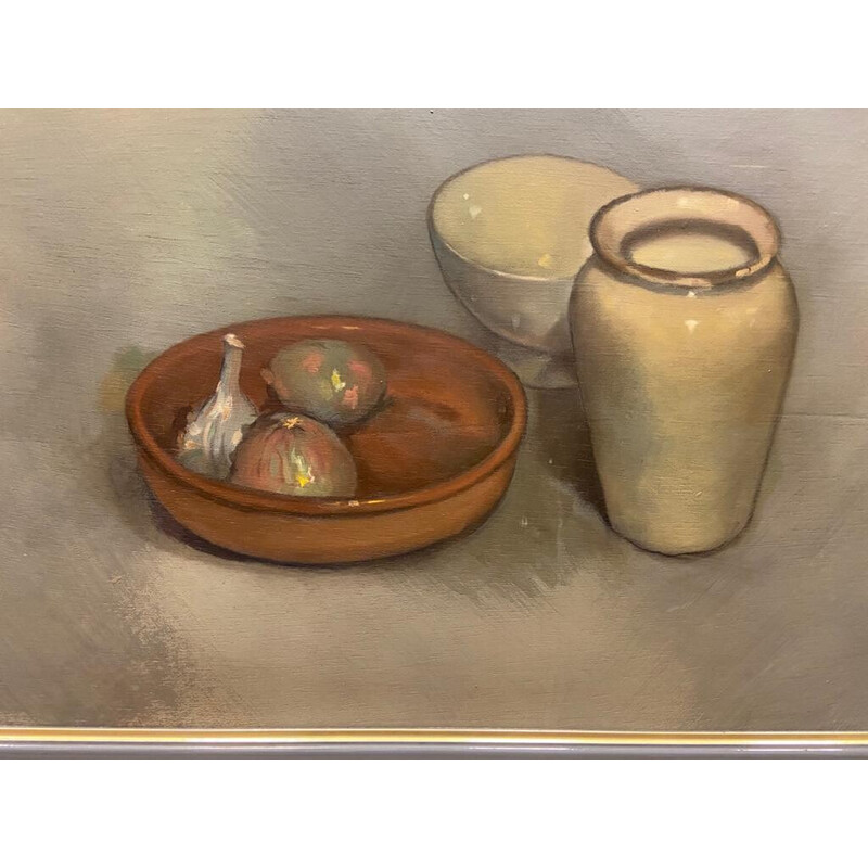 Vintage oil on panel "Still life"