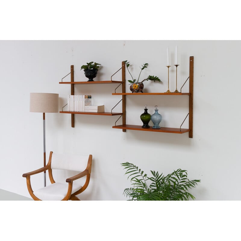 Vintage Danish floating teak shelves by Poul Cadovius for Cado Royal, 1960s