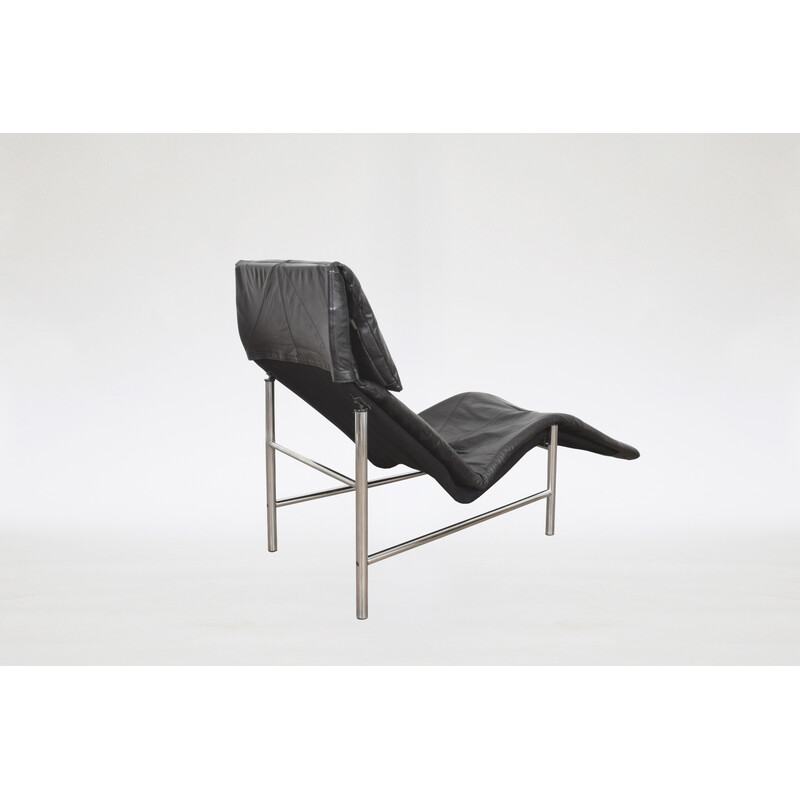 Vintage Skye lounge chair in black leather by Tord Björklund for Ikea, 1980s