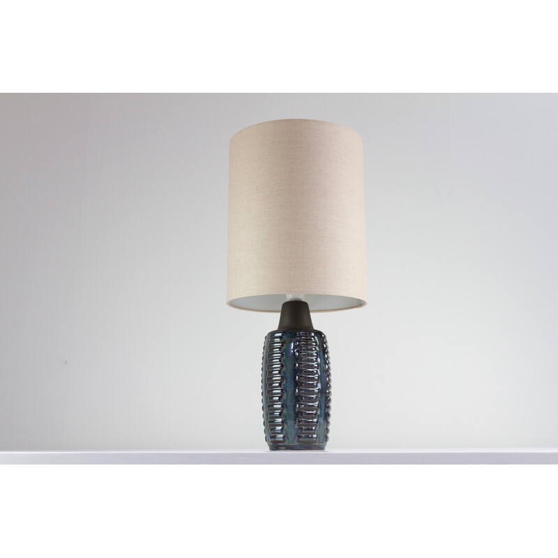 Danish vintage blue ceramic table lamp 1034 by Einar Johansen for Søholm, 1960s