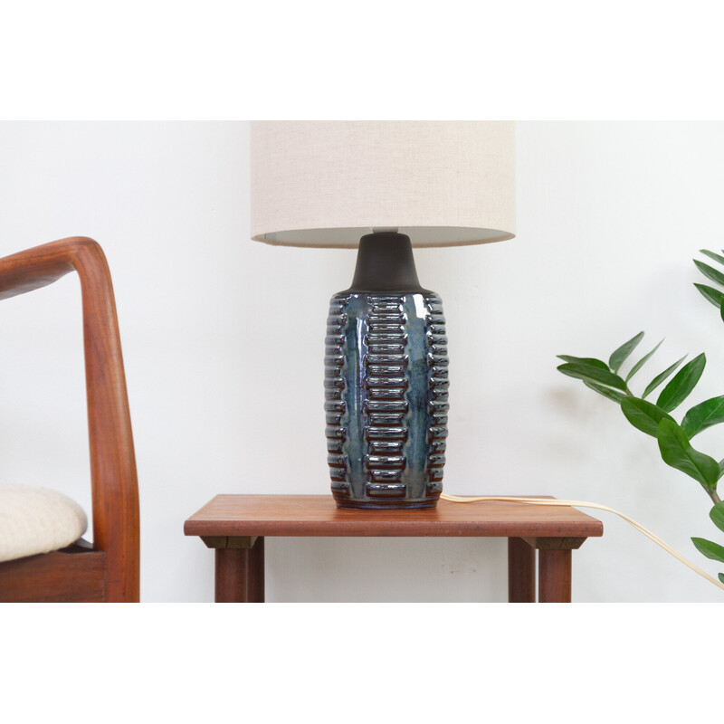 Danish vintage blue ceramic table lamp 1034 by Einar Johansen for Søholm, 1960s