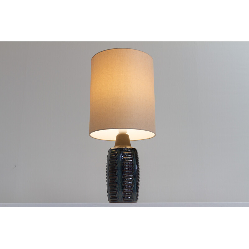 Danish vintage blue ceramic table lamp 1034 by Einar Johansen for Søholm, 1960s