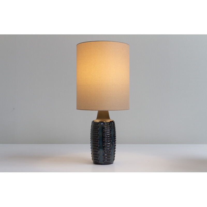 Danish vintage blue ceramic table lamp 1034 by Einar Johansen for Søholm, 1960s