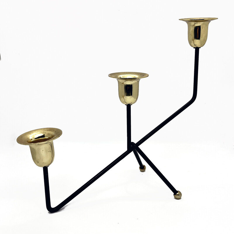 Candelabro de mesa minimalista vintage, Bélgica años 70