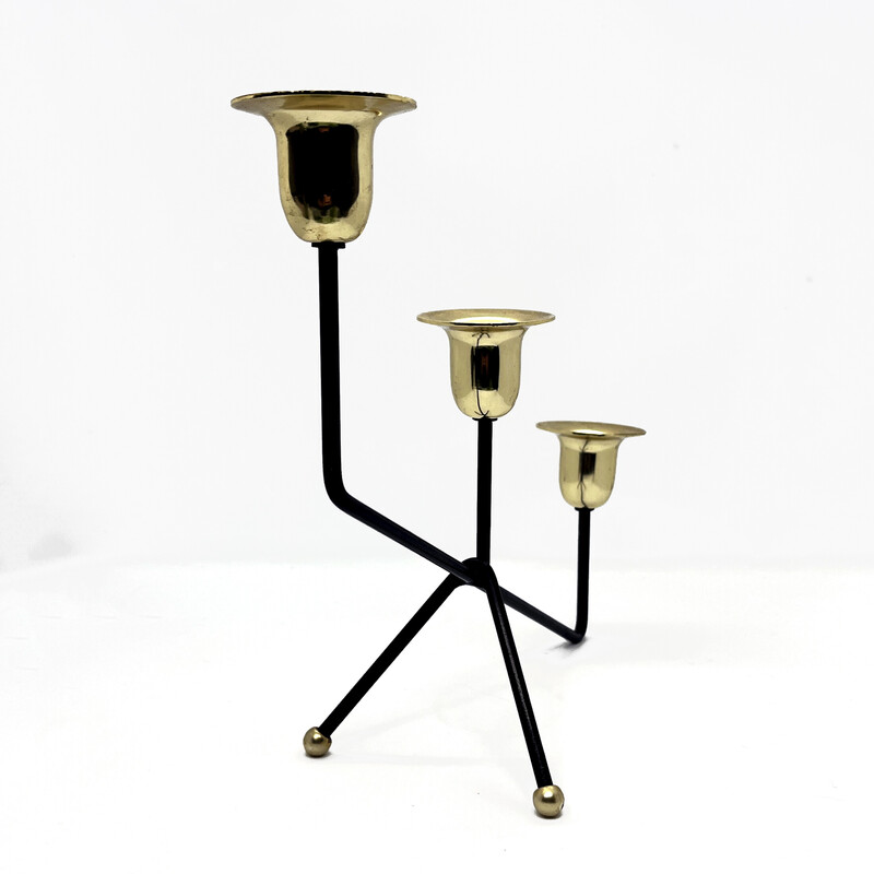 Candelabro de mesa minimalista vintage, Bélgica años 70