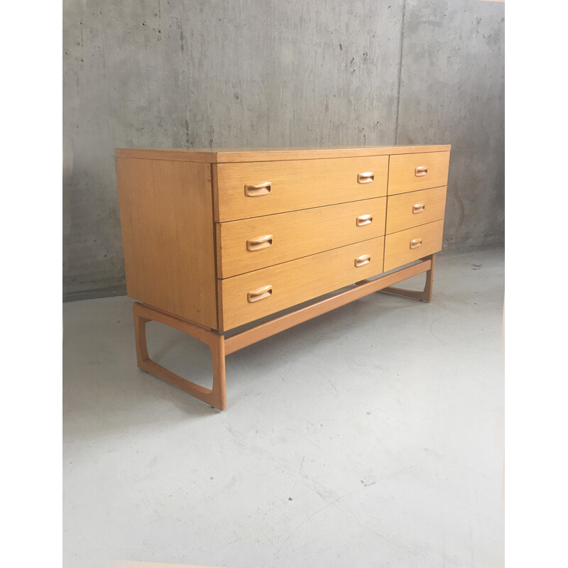 Original mid century oak chest of drawers produced by G-Plan - 1970s