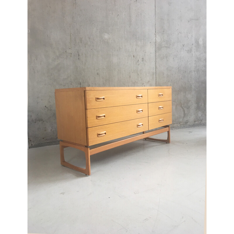 Original mid century oak chest of drawers produced by G-Plan - 1970s