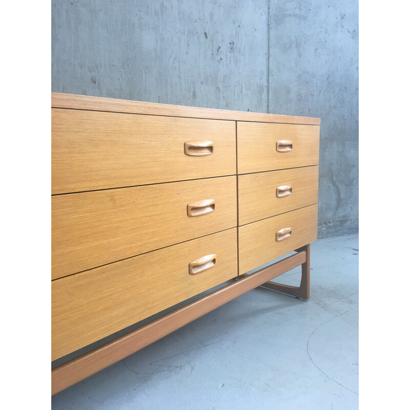 Original mid century oak chest of drawers produced by G-Plan - 1970s