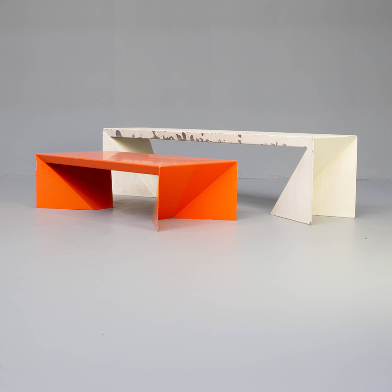 Banco y mesa vintage 'origami b' de Matthias Demacker para Van Esch