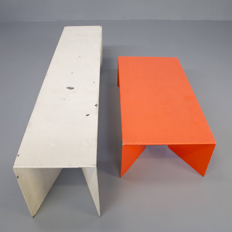 Vintage ‘origami b’ bench and table by Matthias Demacker for Van Esch