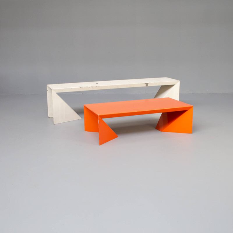 Vintage ‘origami b’ bench and table by Matthias Demacker for Van Esch