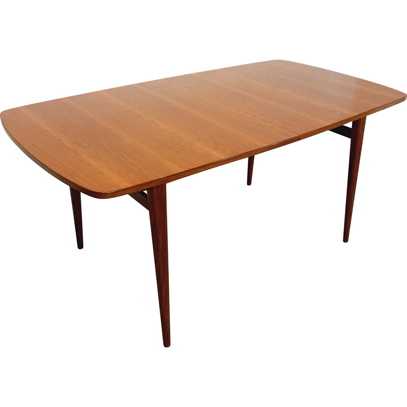 Scandinavische vintage teakhouten tafel met verlengstukken, 1950-1960