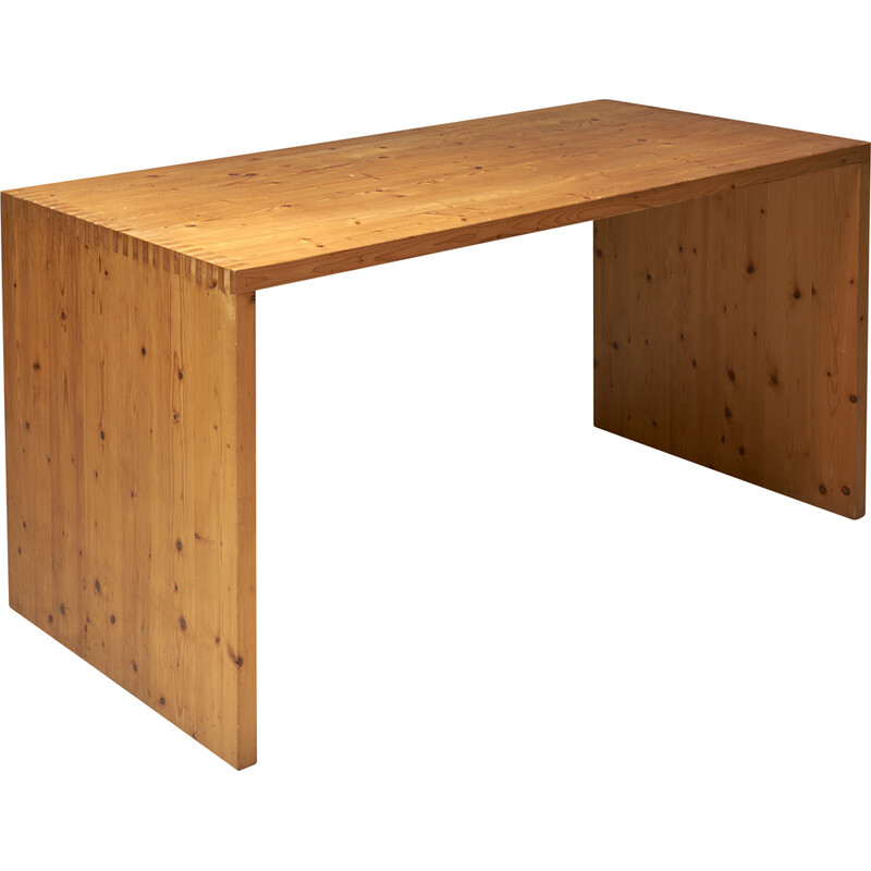 Vintage solid pine desk by Ate Van Apeldoorn for Houtwerk Hattem, Netherlands 1970