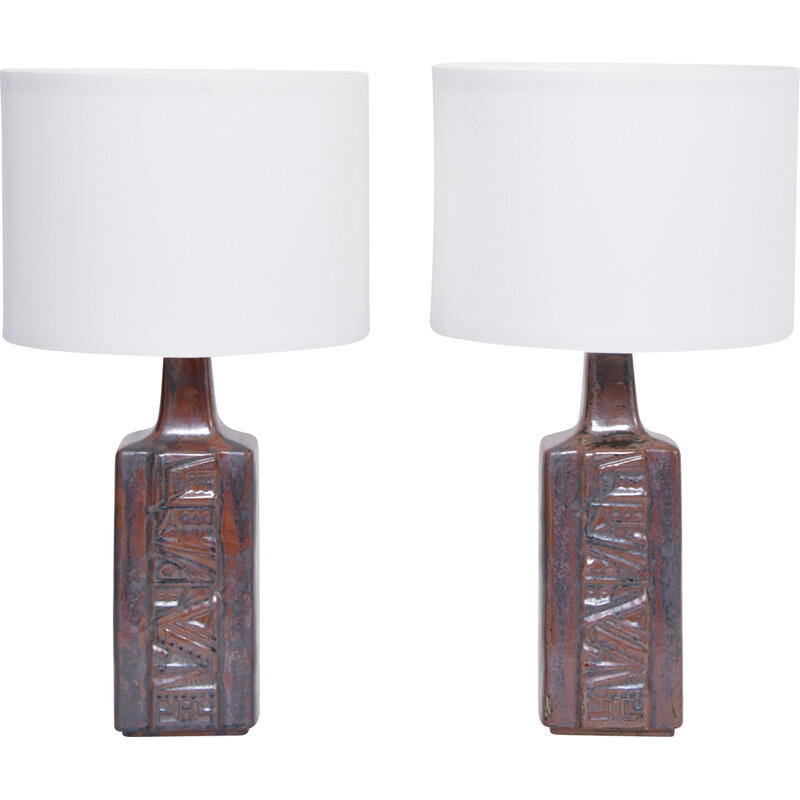 Paire de lampes de table danoises vintage en céramique par Desiree Stentoj