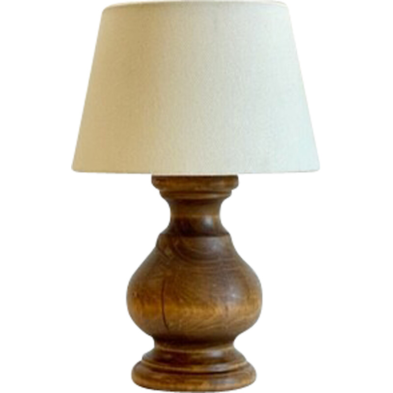 Vintage-Lampe aus gedrechseltem Holz