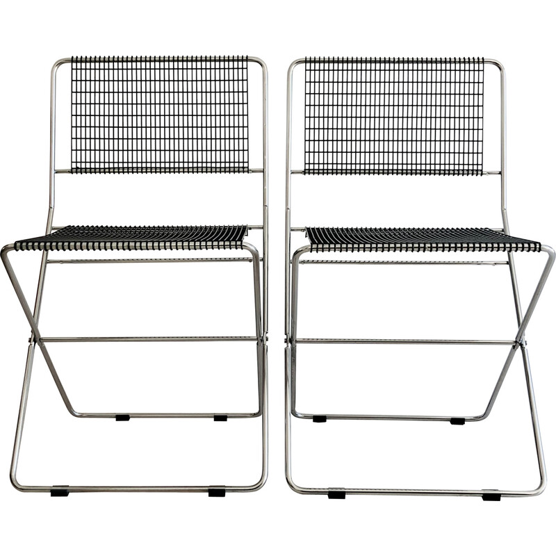 Pair of vintage folding chairs by De Marco and Rebolini for Robots, Italy 1970