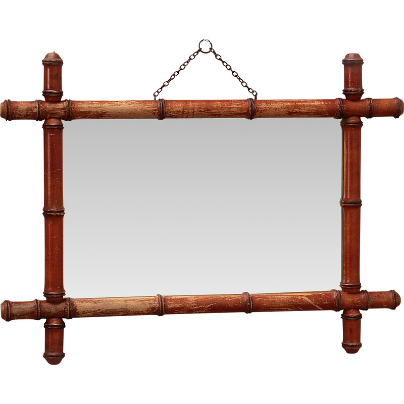 Miroir vintage en bambou, - france