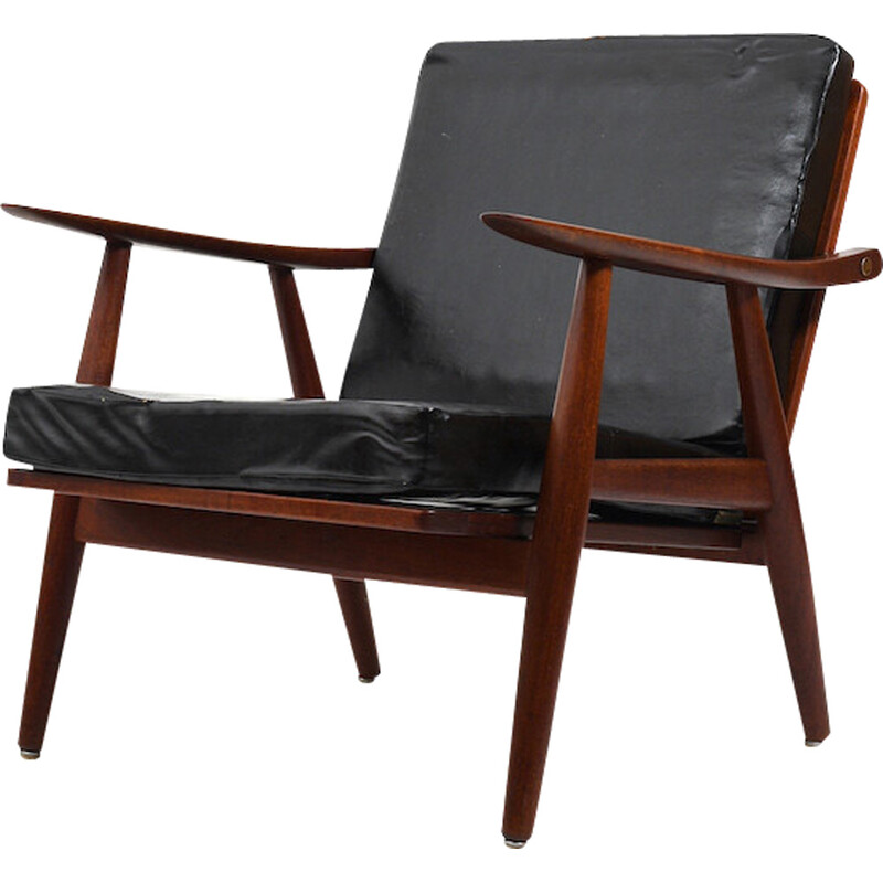 Vintage teakhouten fauteuil Ge-270 van Hans J. Wegner voor Getama, Denemarken 1956