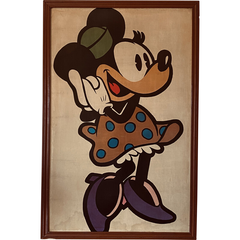 Vintage Minnie Mouse framed poster, France 1960s