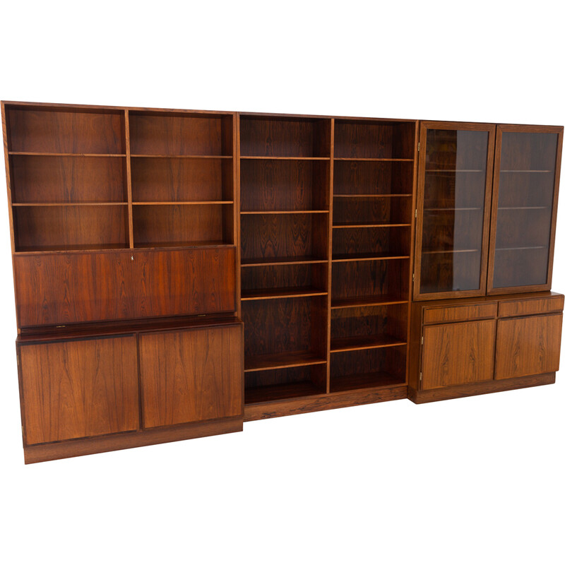 Vintage Danish rosewood bookcase by Omann Jun, 1960s