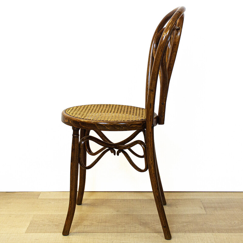 Set of 4 vintage oakwood bentwood chairs by Ventura Feliu, Spain 1920s