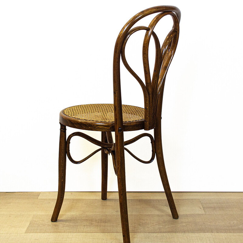 Set of 4 vintage oakwood bentwood chairs by Ventura Feliu, Spain 1920s