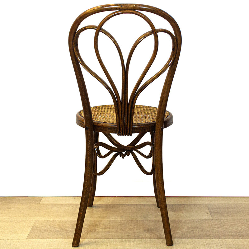 Set of 4 vintage oakwood bentwood chairs by Ventura Feliu, Spain 1920s