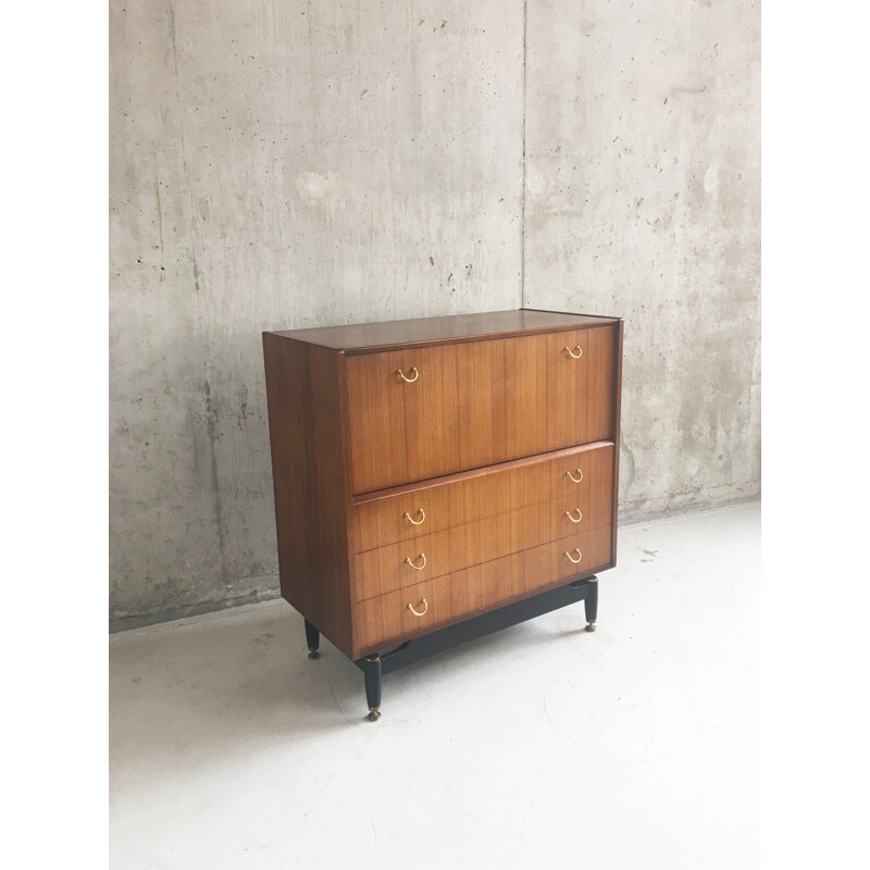 Mid century Tola writing desk with brass detail by E Gomme for G Plan - 1960s