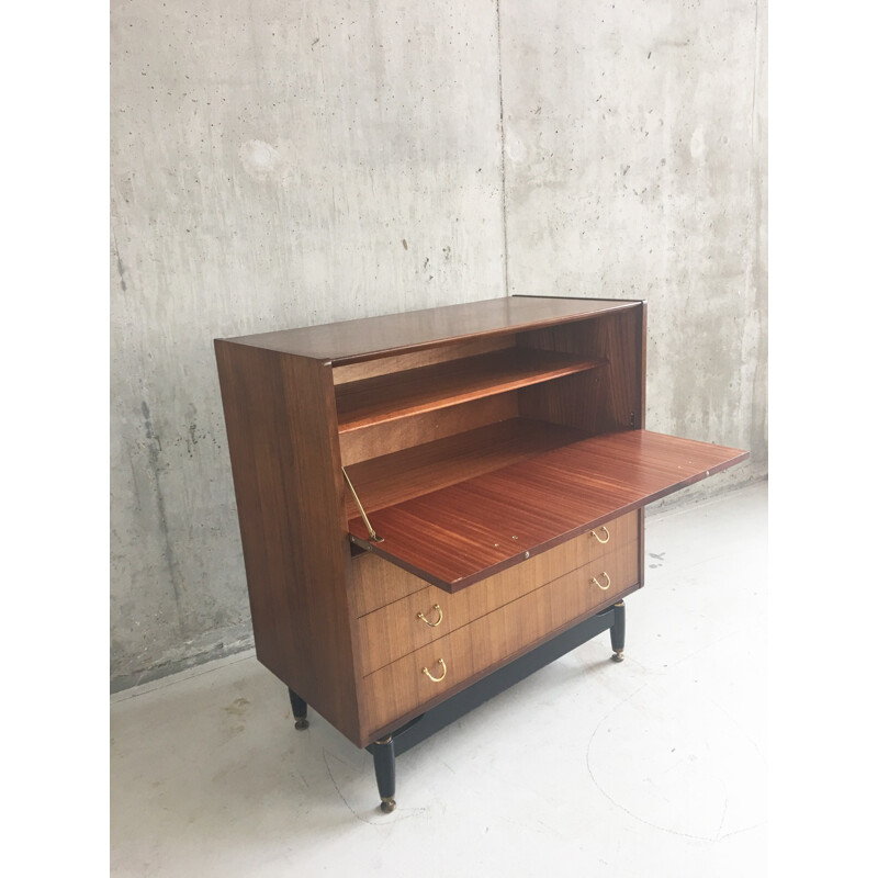 Mid century Tola writing desk with brass detail by E Gomme for G Plan - 1960s