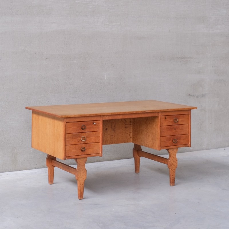 Bureau danois vintage en bois de chêne, 1960