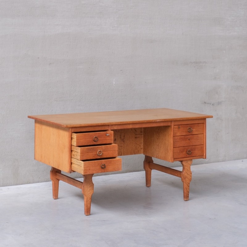 Bureau danois vintage en bois de chêne, 1960