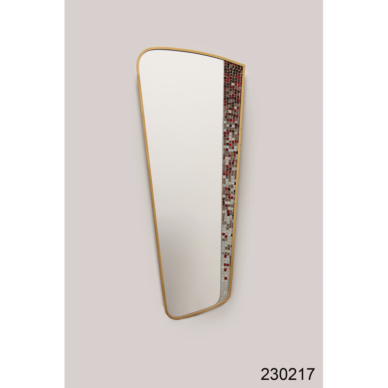 Miroir asymétrique vintage avec mosaïque, Allemagne 1950