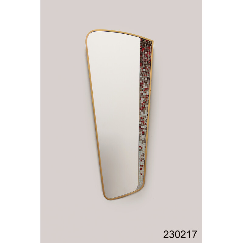 Vintage asymmetrical mirror with mosaic, Germany 1950