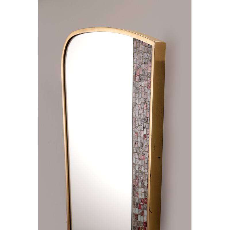 Vintage asymmetrical mirror with mosaic, Germany 1950