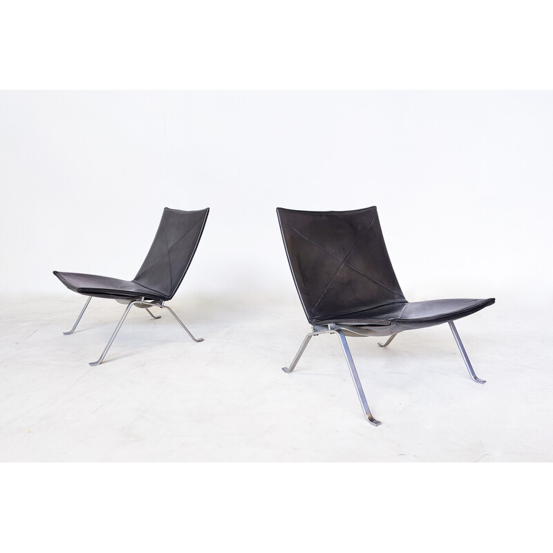 Paire de fauteuils vintage Pk22 par Poul Kjaerholm pour E. Kold Christensen, 1960