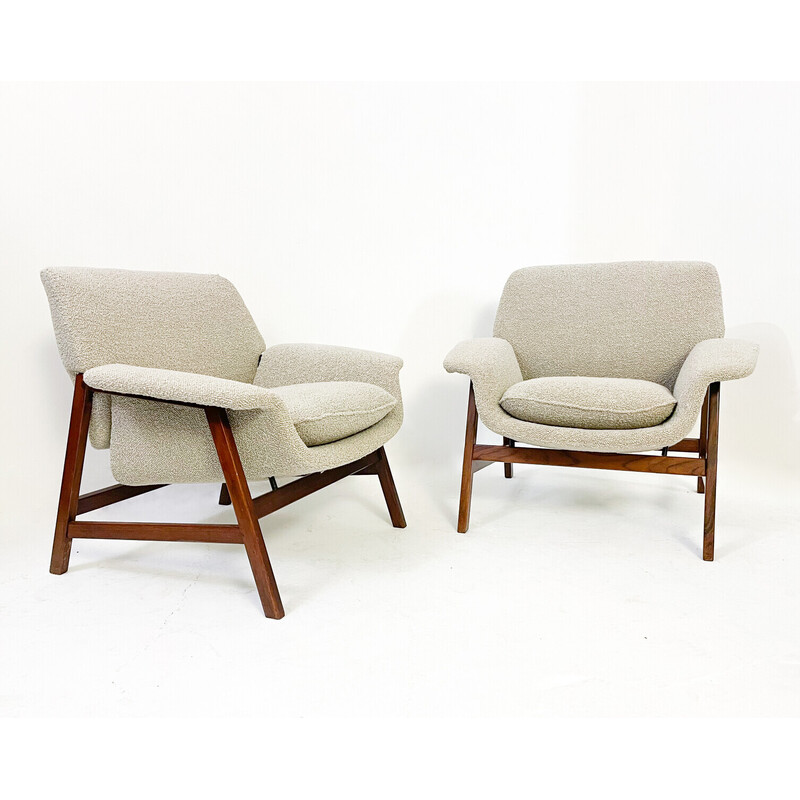 Coppia di poltrone di metà secolo modello "849" di Gianfranco Frattini per Cassina, Italia 1960