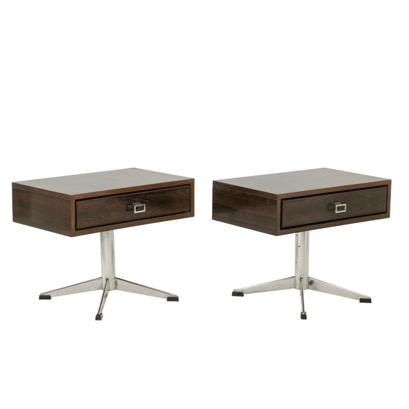 Pair of vintage rosewood night stands, 1970s