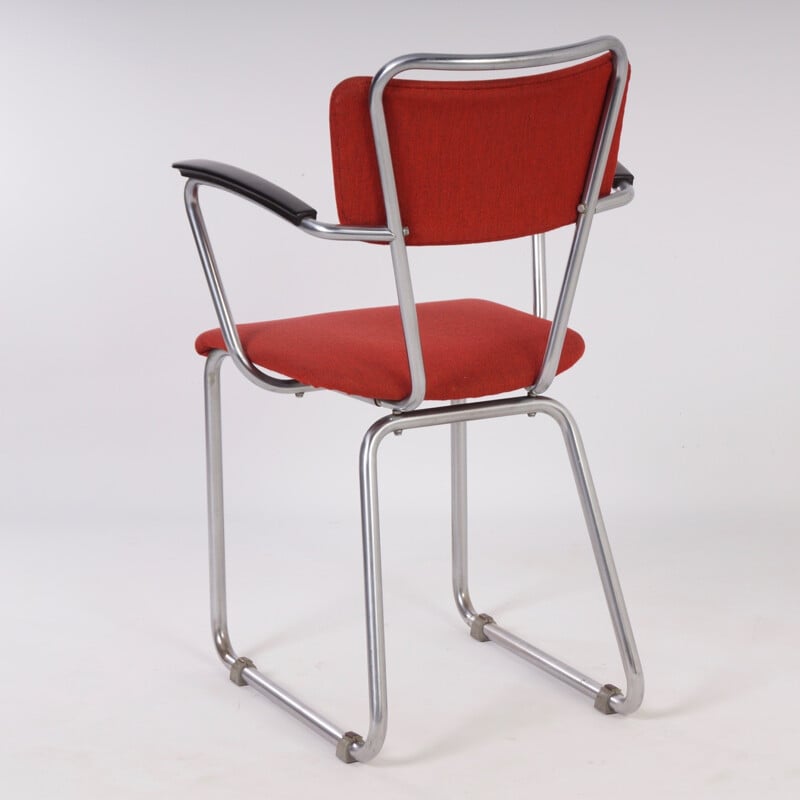 Gispen 214 Desk Chair with Armrests by Hoffmann - 1950s