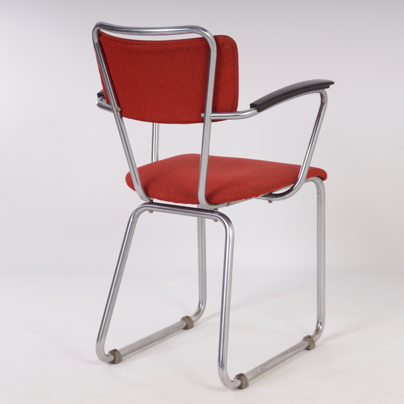 Gispen 214 Desk Chair with Armrests by Hoffmann - 1950s