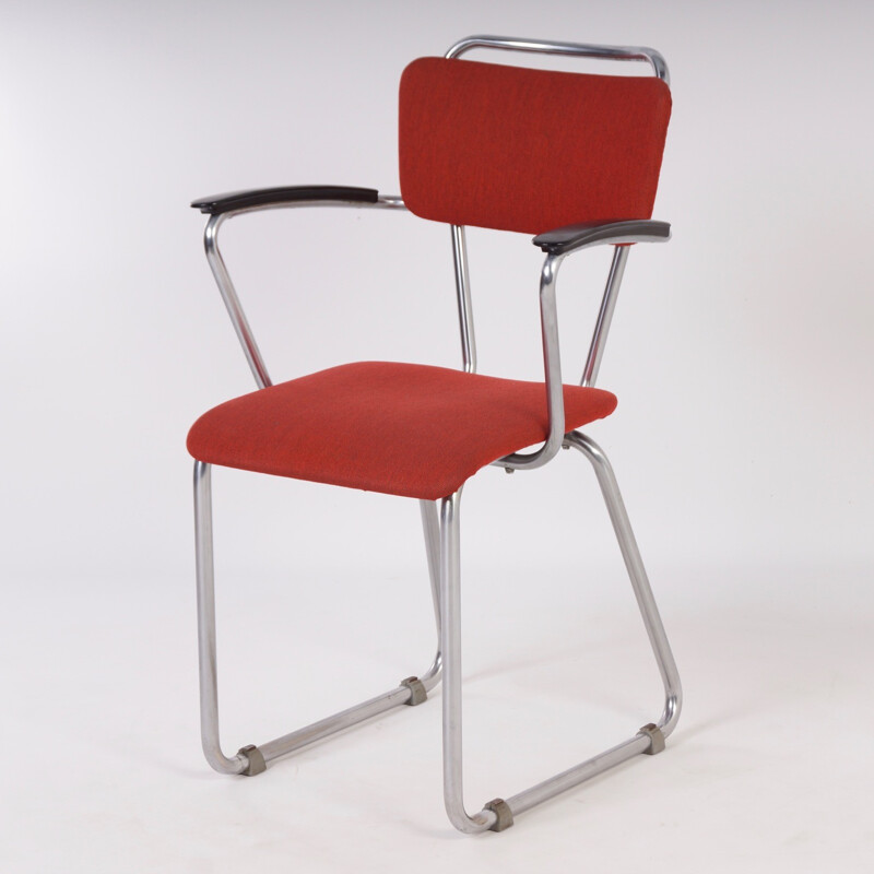 Gispen 214 Desk Chair with Armrests by Hoffmann - 1950s