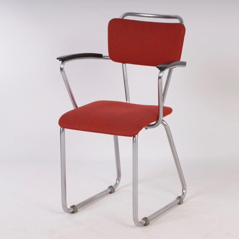 Gispen 214 Desk Chair with Armrests by Hoffmann - 1950s