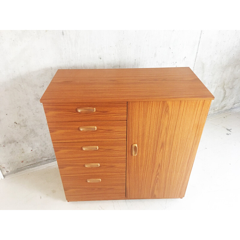 Mid century Schreiber chest of drawers with lacquered teak veneer - 1970s