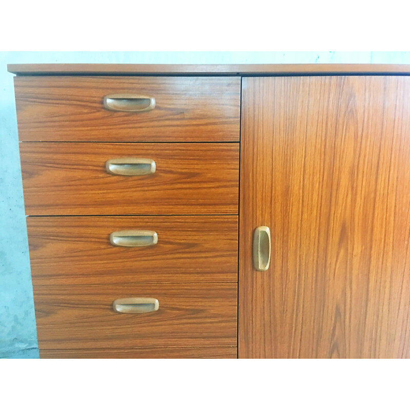 Mid century Schreiber chest of drawers with lacquered teak veneer - 1970s