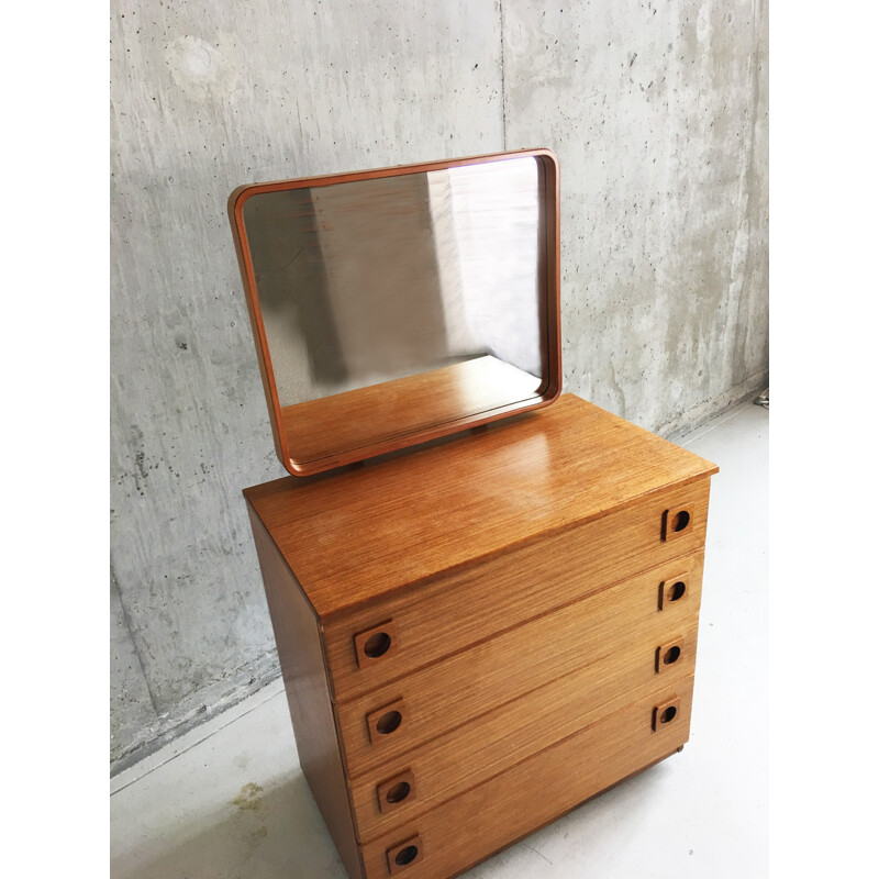 Mid century Schreiber chest of drawers with adjustable mirror - 1970s