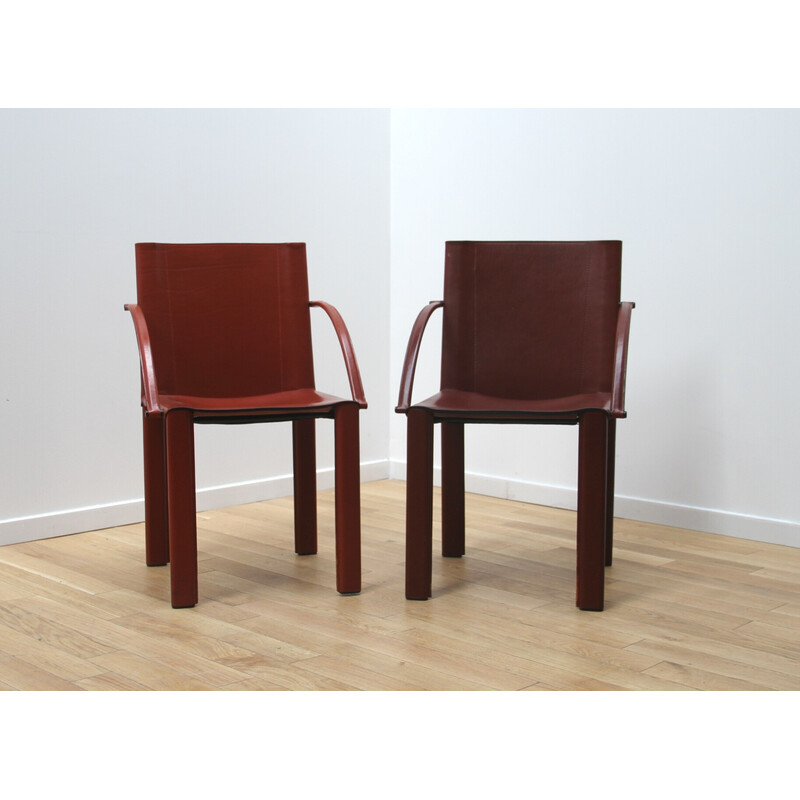 Pair of vintage chairs by Carlo Bartoli for Matteo Grassi